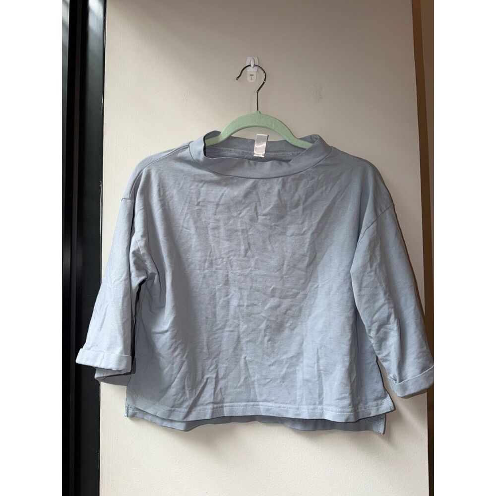 Mock Neck Blue Tshirt